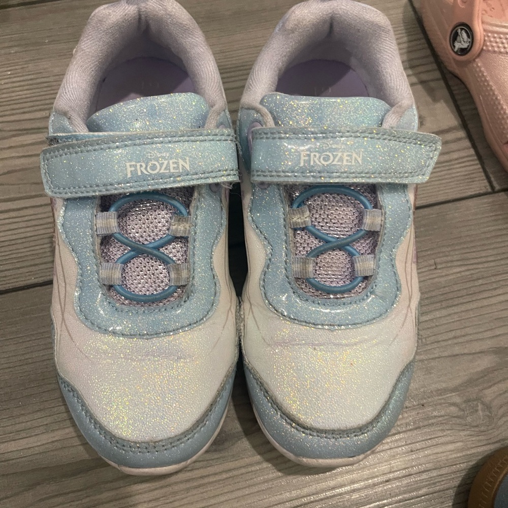 Kids Light Blue Glitter Shoes